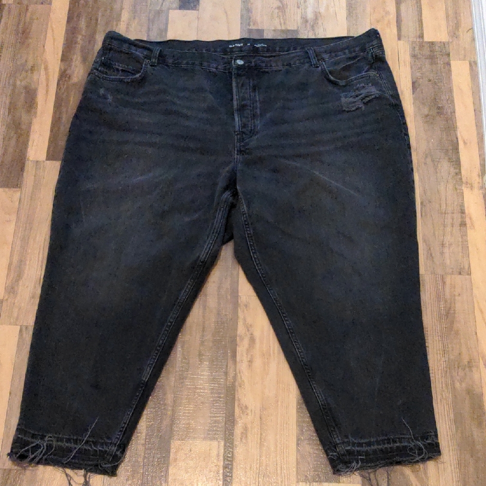 Old Navy Size 24 High-Rise Slouchy Taper Button Fly Distressed Jeans
